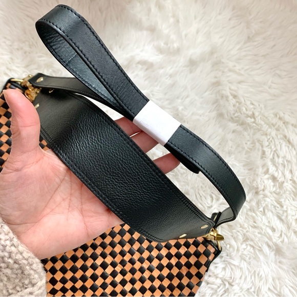 Clare V. Moyen Messenger Bag Woven Check Leather NEW - Picture 7 of 16
